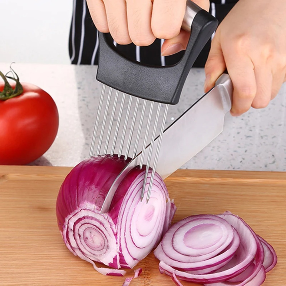 Onion Holder Slicer - Suporte de Aço Inoxidável para Cortar