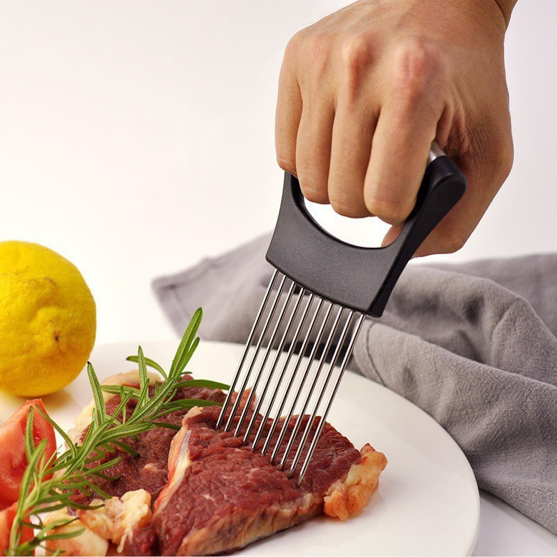 Aço inoxidável cortador de ceb - Onion Holder Slicer avaliação e preço