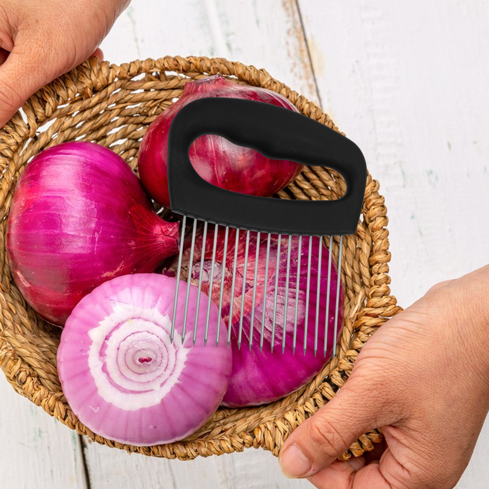 Suporte de cebola em aço inoxi - Onion Holder Slicer avaliação e preço
