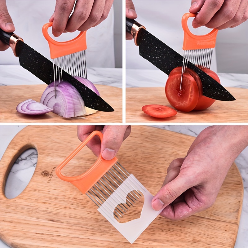 1/4PC Agulha de Cebola de Aço  - Onion Holder Slicer avaliação e preço