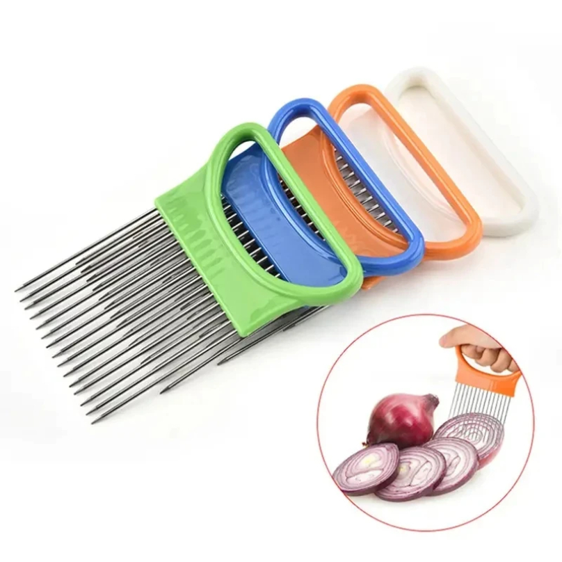 Aço inoxidável cortador de ceb - Onion Holder Slicer avaliação e preço